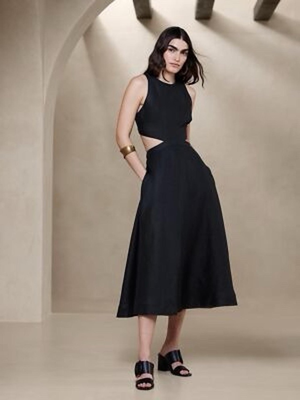 Banana Republic Black Maxi Cutout Dress